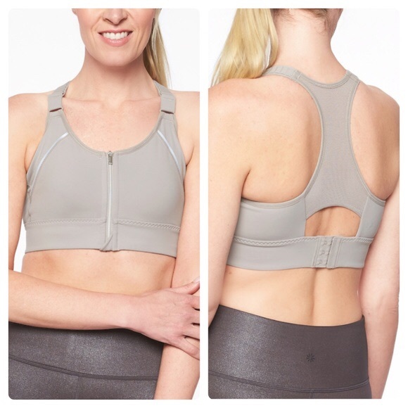 athleta zip front sports bra